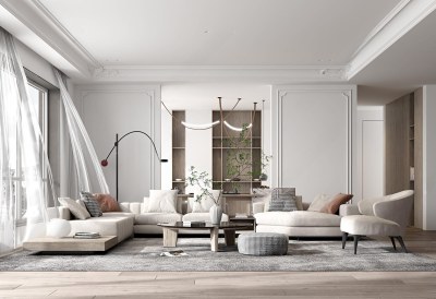 现代客厅3D模型下载